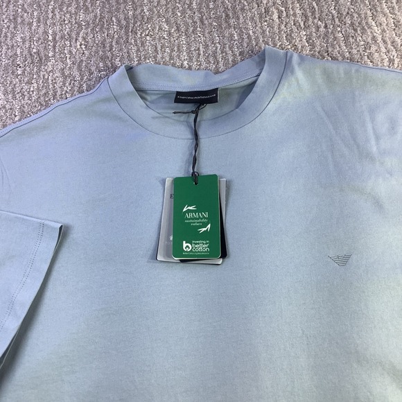 Emporio Armani Other - Emporio Armani Mens Pearl Blue Crew Neck T Shirt Travel Essential Easy XL NWT